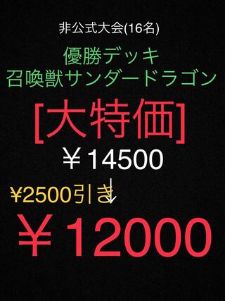 非公式大会(16名)優勝　召喚獣サンダードラゴンデッキ　遊戯王