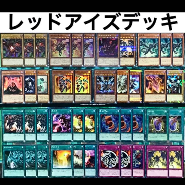 遊戯王 真紅眼 デッキ 本格構築 未使用スリーブ付き レッドアイズ