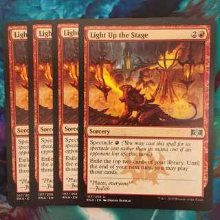 百以上出品、舞台照らし、四枚、foil、プロモ、MTG Yahoo!オークション - 舞台照らし foil 4枚セット プレイド MTG