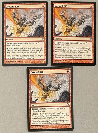 大地の裂け目 Ground Rift TSP 英語版3枚セット MTG