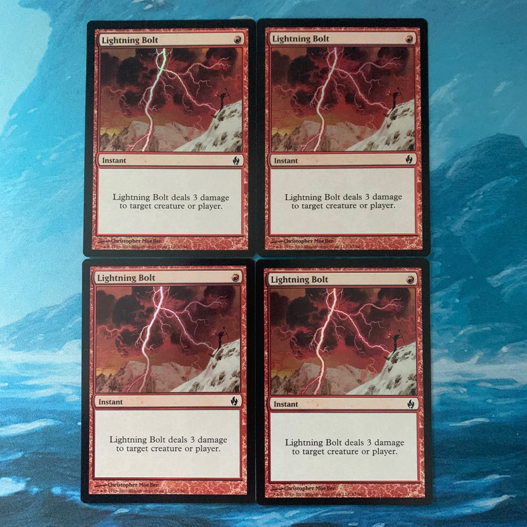 4 ♧MTG foil Lightning Bolt