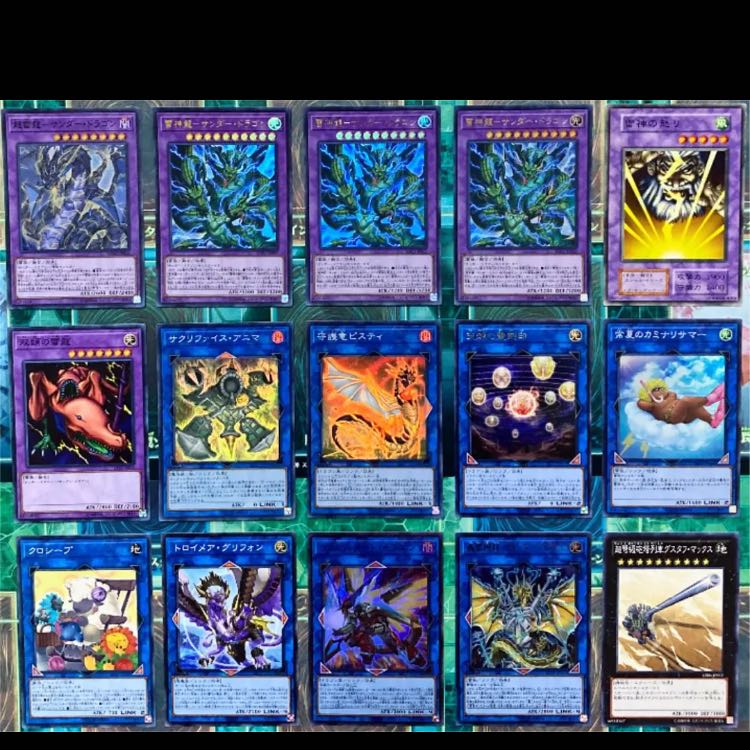 遊戯王 サンダードラゴン デッキ 本格構築 未使用スリーブ付き 超雷龍 雷神龍