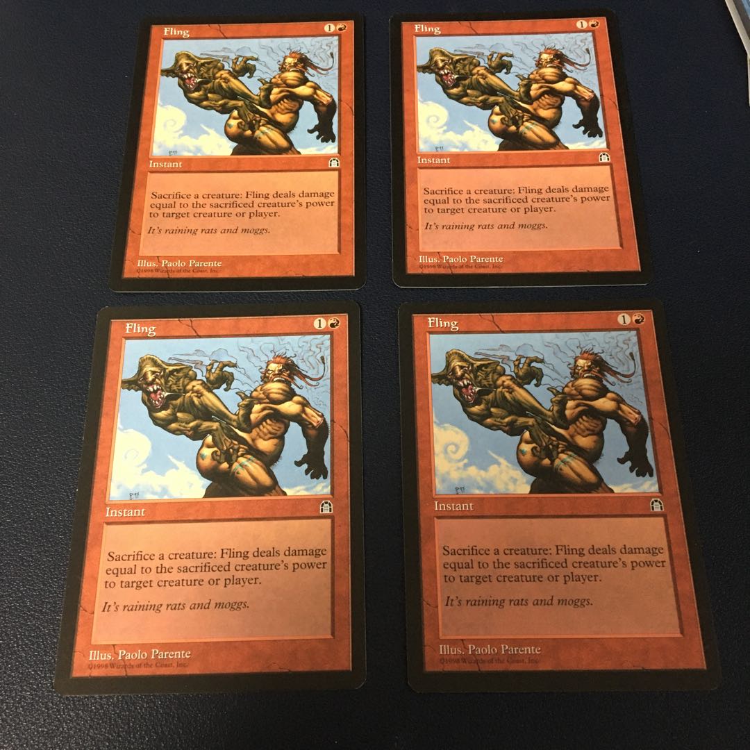 Set of 4] Fling Common 82/143 Strong Hold