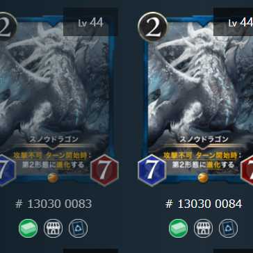 スノウドラゴン ２枚セット