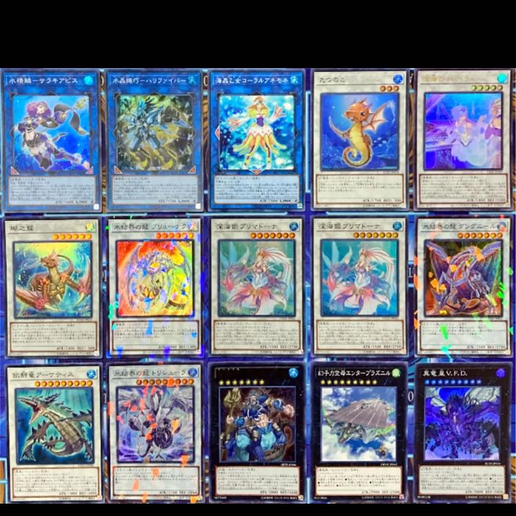 遊戯王 深海海皇海精鱗 デッキ 本格構築 未使用スリーブ付き