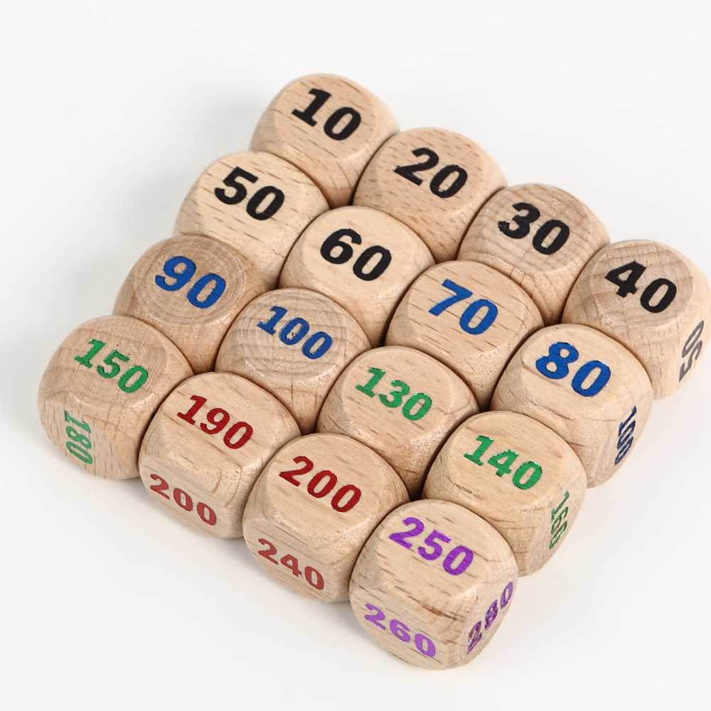 TOYGER Damaged Dice, wooden, 16 pieces, new.