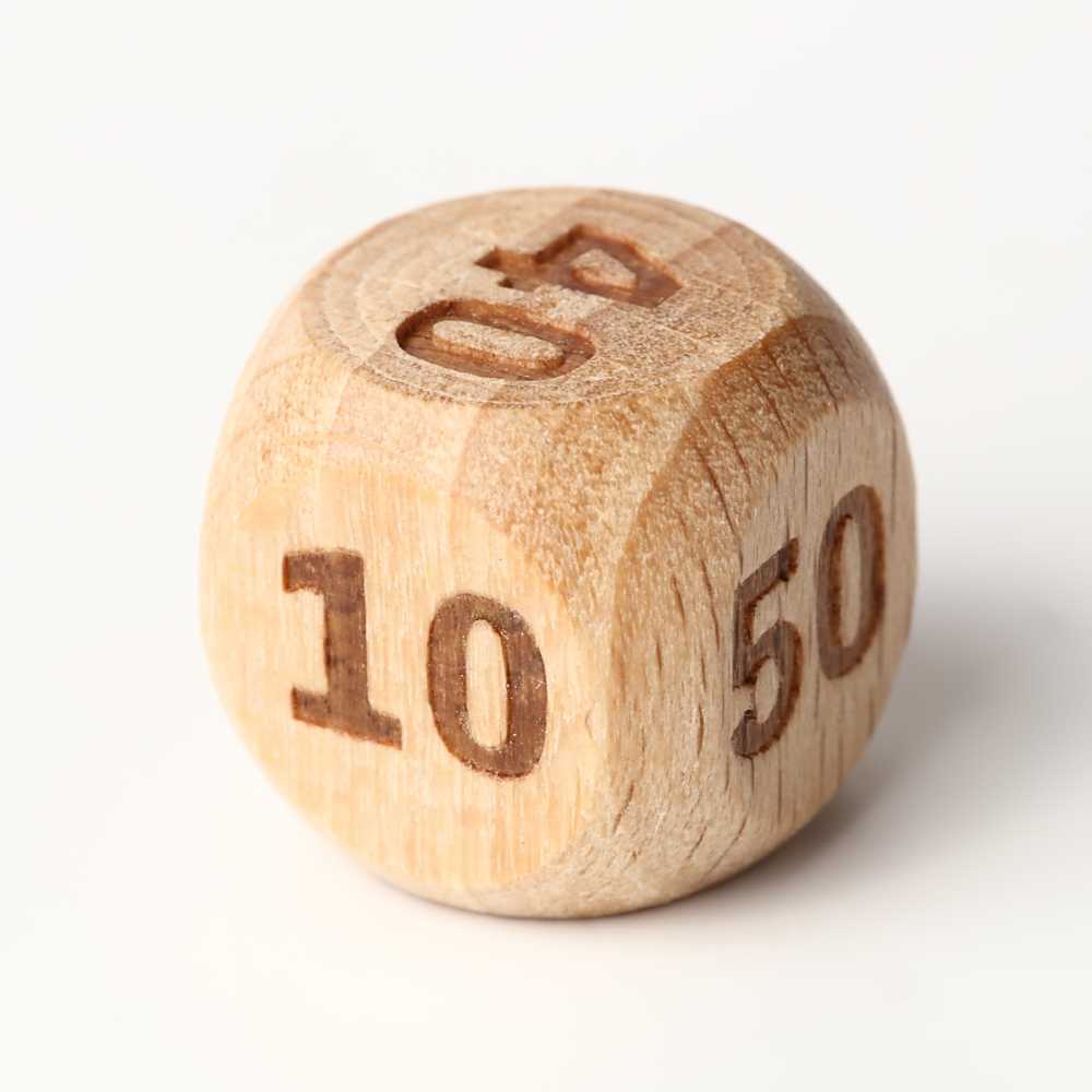 TOYGER Damaged Dice, wooden (natural), 16 pieces, new.