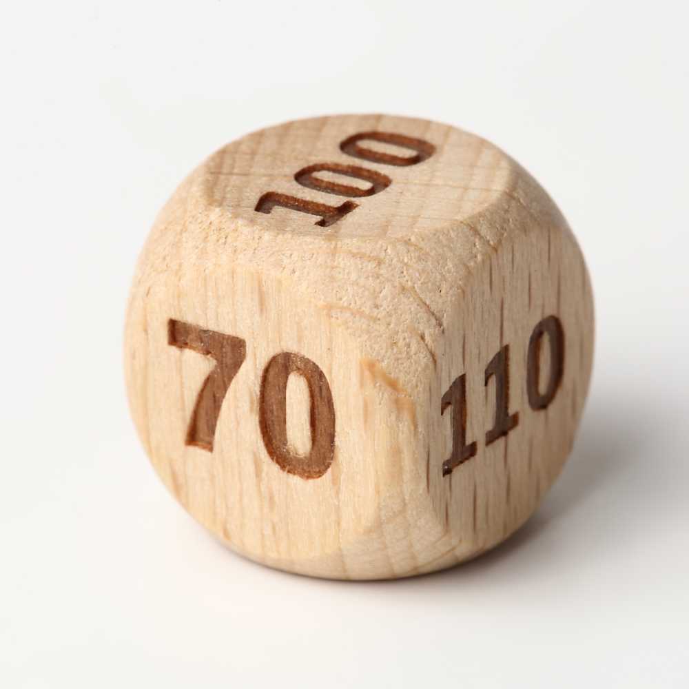 TOYGER Damaged Dice, wooden (natural), 16 pieces, new.