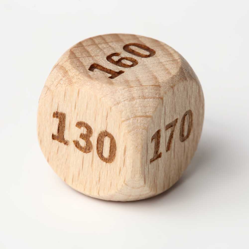 TOYGER Damaged Dice, wooden (natural), 16 pieces, new.