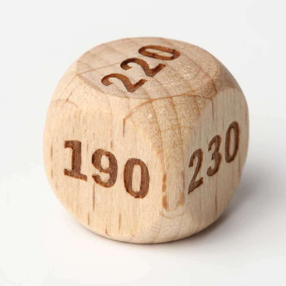 TOYGER Damaged Dice, wooden (natural), 16 pieces, new.