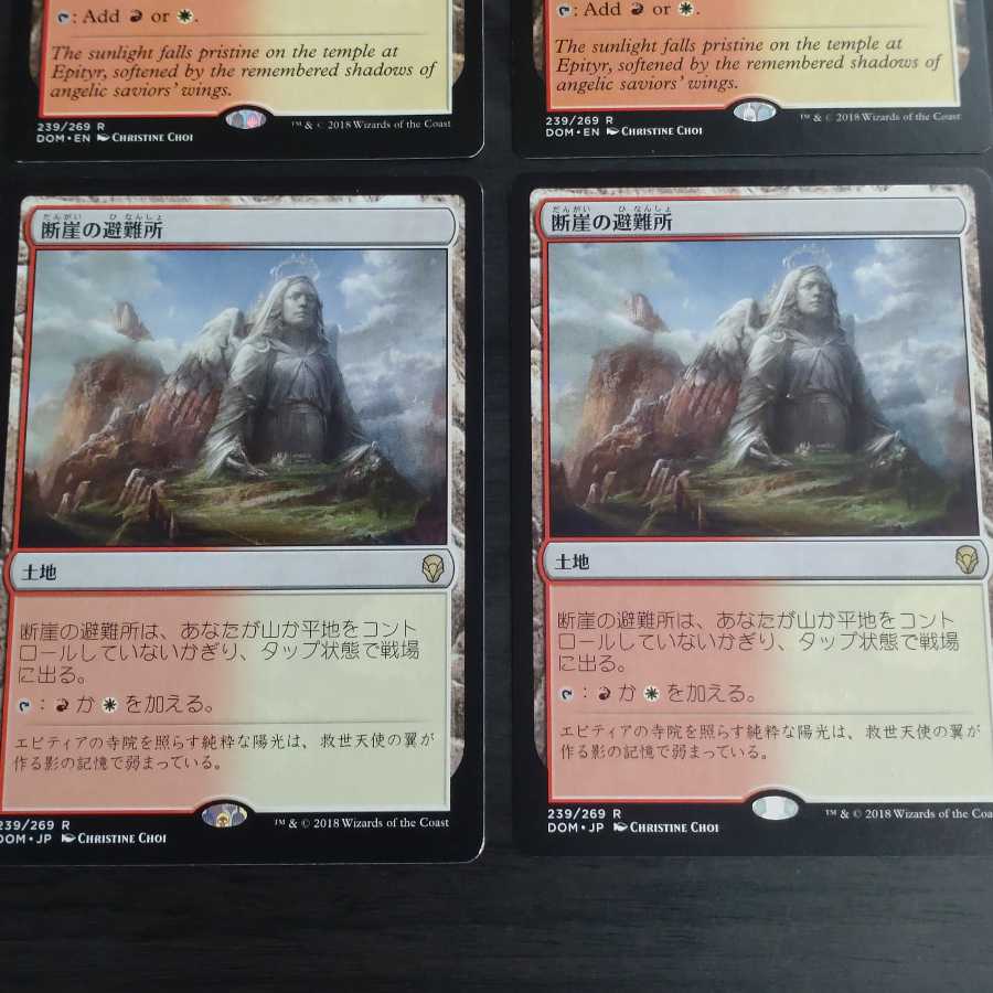 断崖の避難所　日本語版2枚　英語版2枚