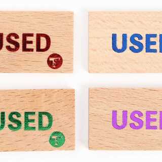 TOYGER USEDマーカー 木製 4枚入り 効果を使ったカードを分かりやすく