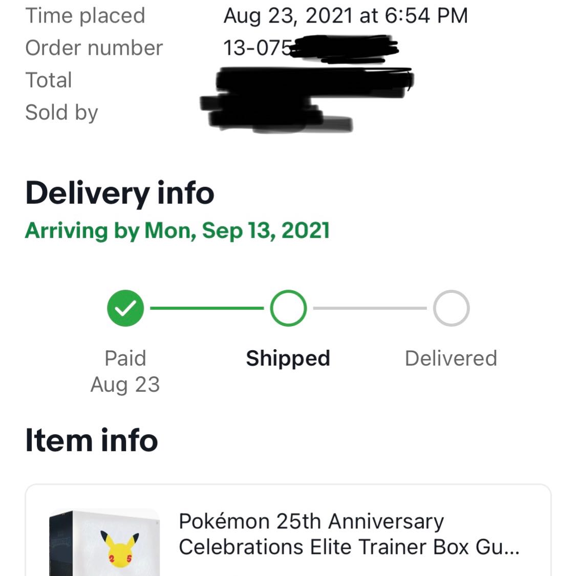 予約商品 英語版ポケモンカード 25周年記念 ETB 未開封