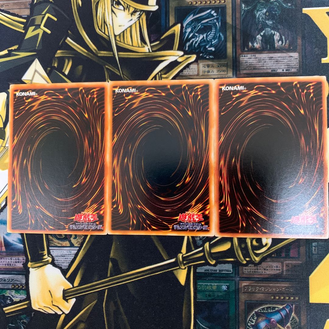 Yu-Gi-Oh! Rescue Cat 3-card set, scratches.