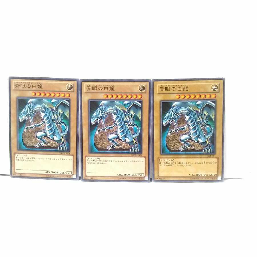 青眼の白龍 3枚セット 遊戯王 無言可 レア ノーマル