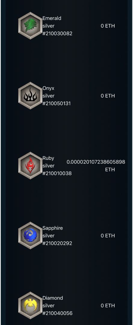 Silver stock set of 5 types