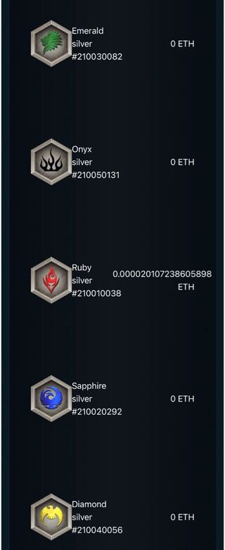 Silver stock set of 5 types