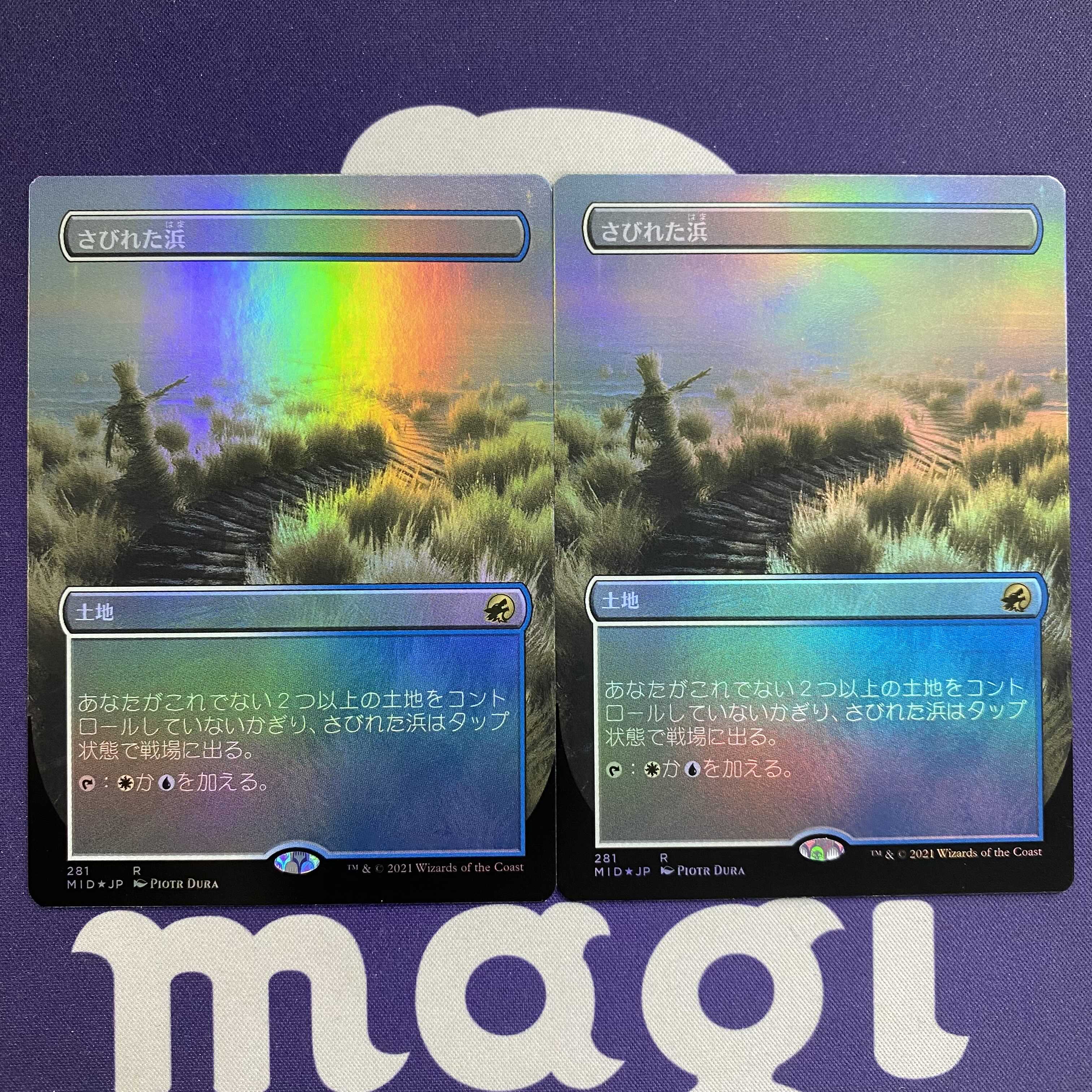 Deserted Beach Borderless Foil Set of 2