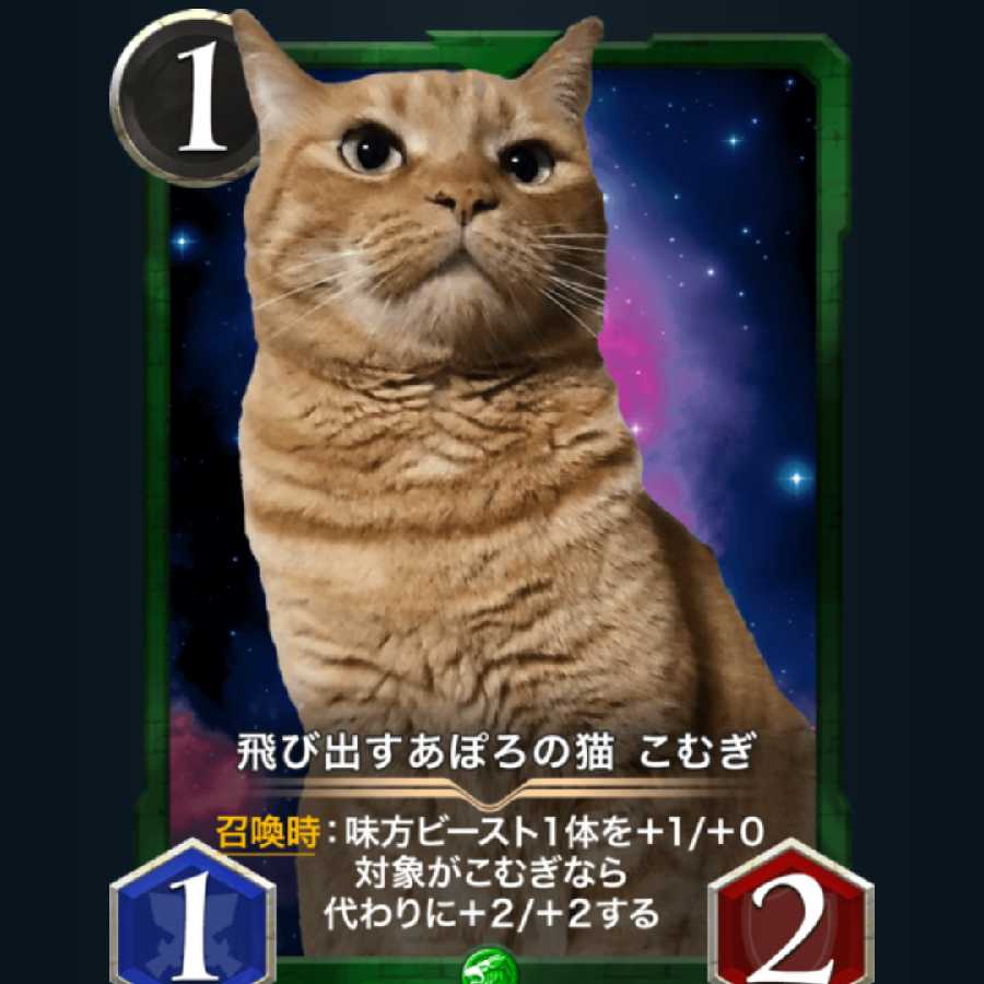 2枚セット 飛び出すあぽろの猫こむぎ