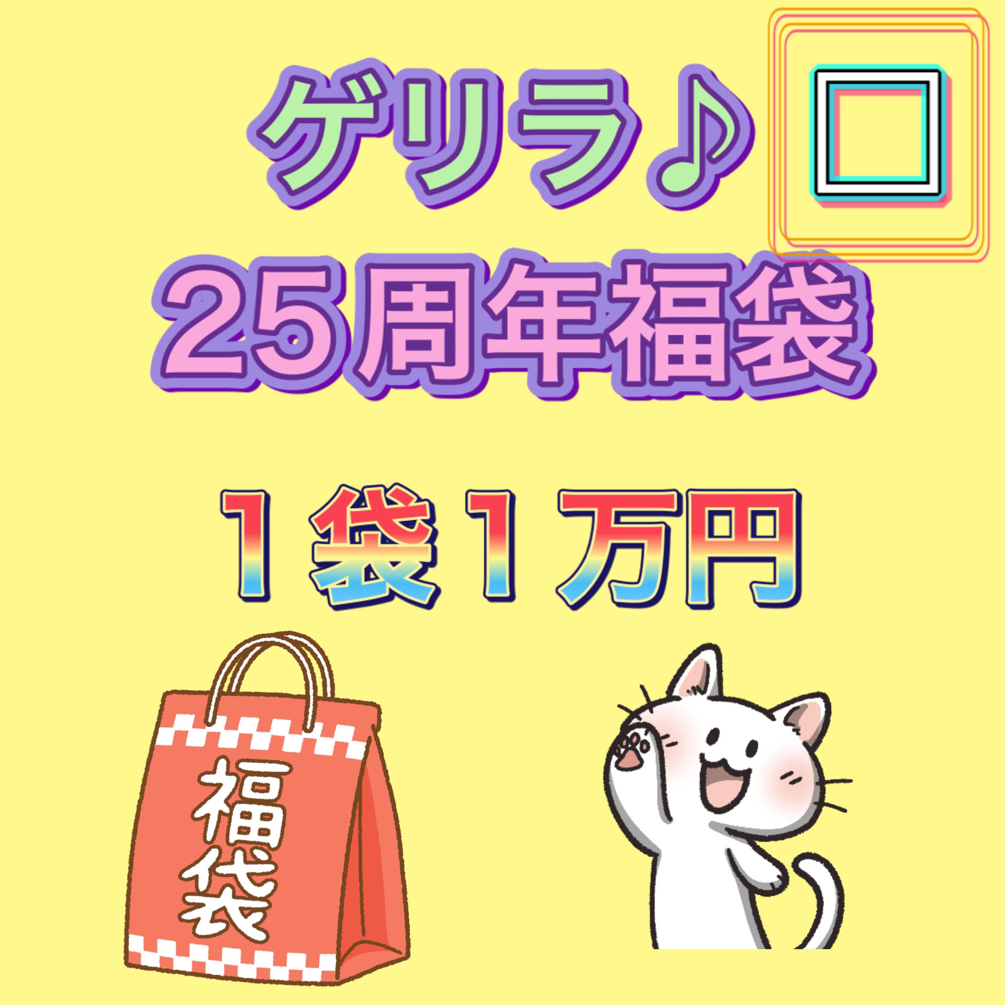 ゲリラ♪ 25周年福袋　□   1袋1万円　計3袋 1枚