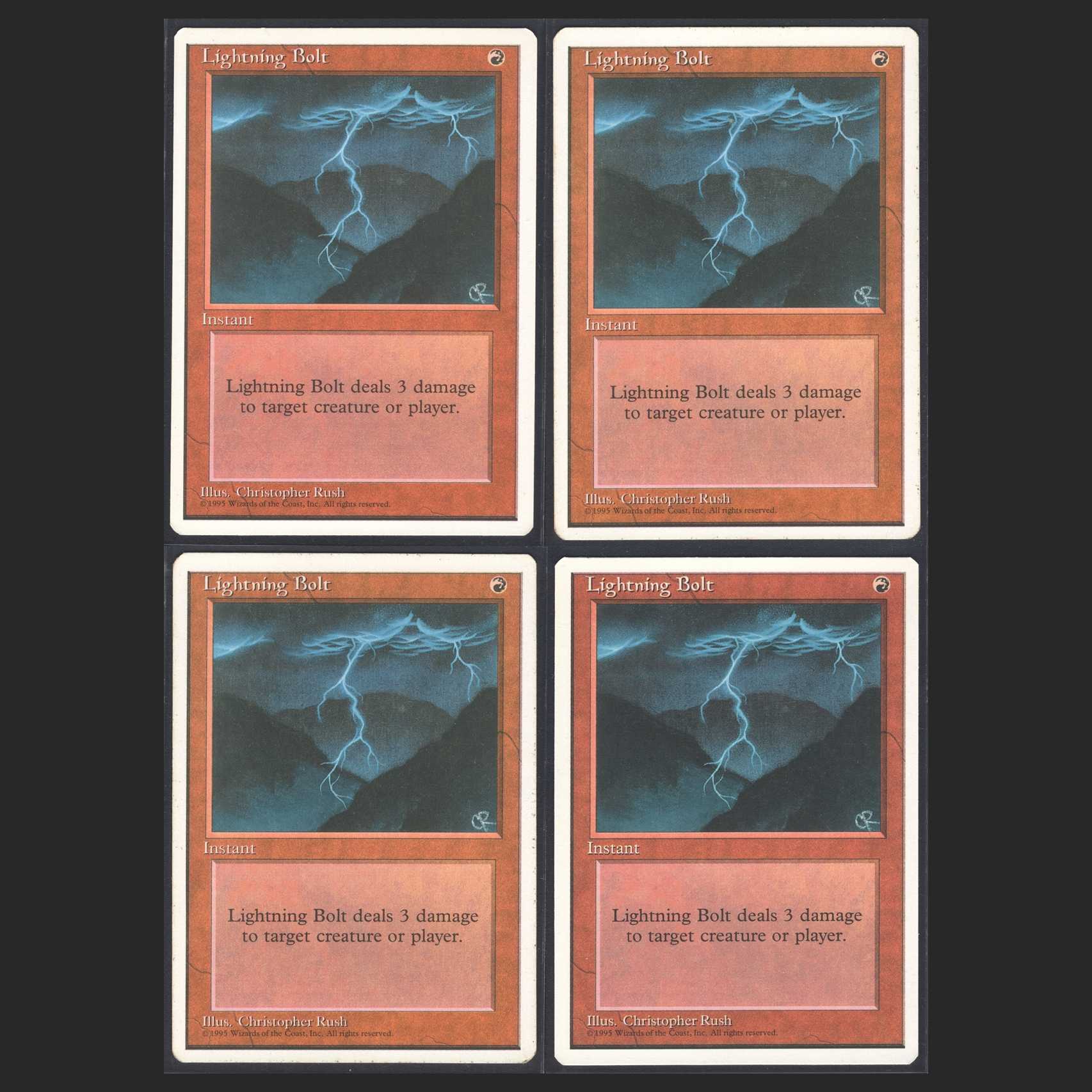 【英】稲妻[4ED] 白枠【エクセ】4枚/管理:MM0113A