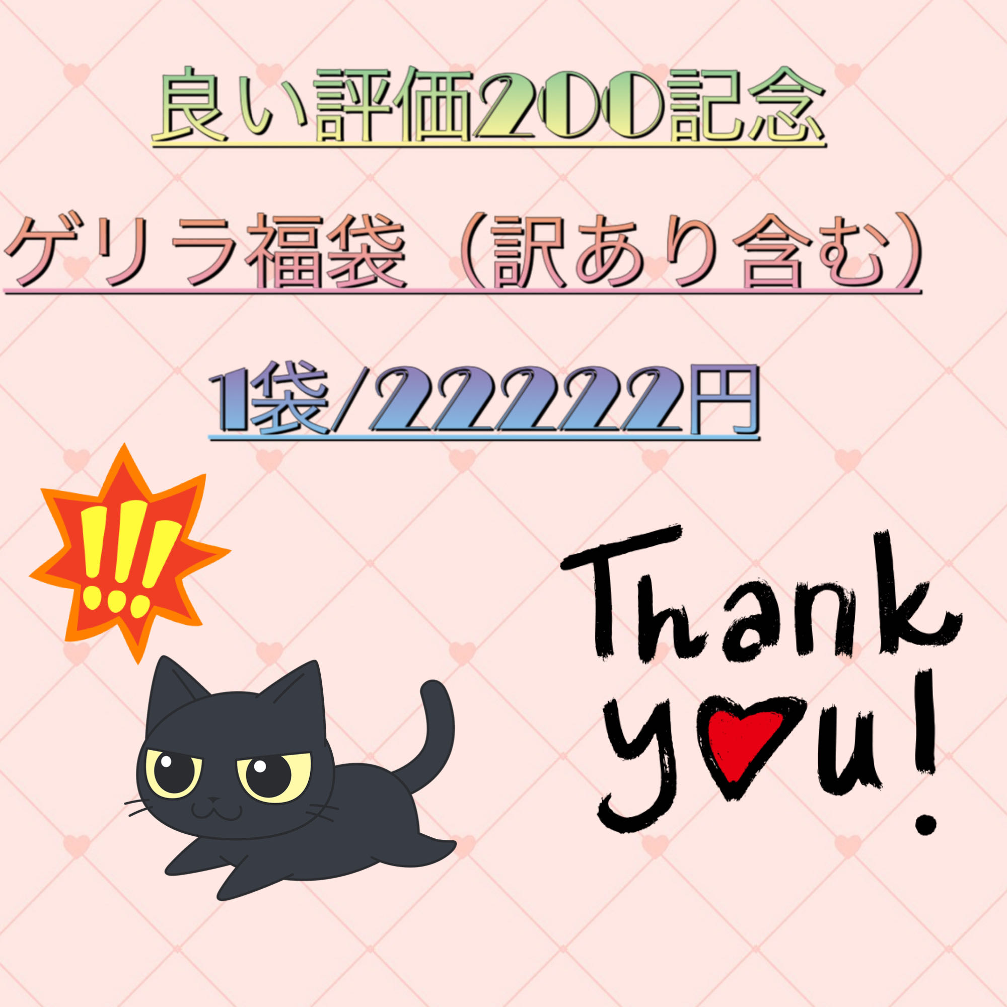 ゲリラ！　良評価200記念福袋（訳あり含む）♪ 1枚