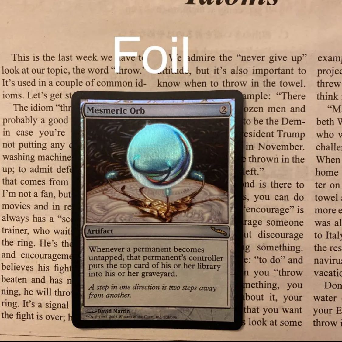 MTG Mesmeric Orb foil Miladin English