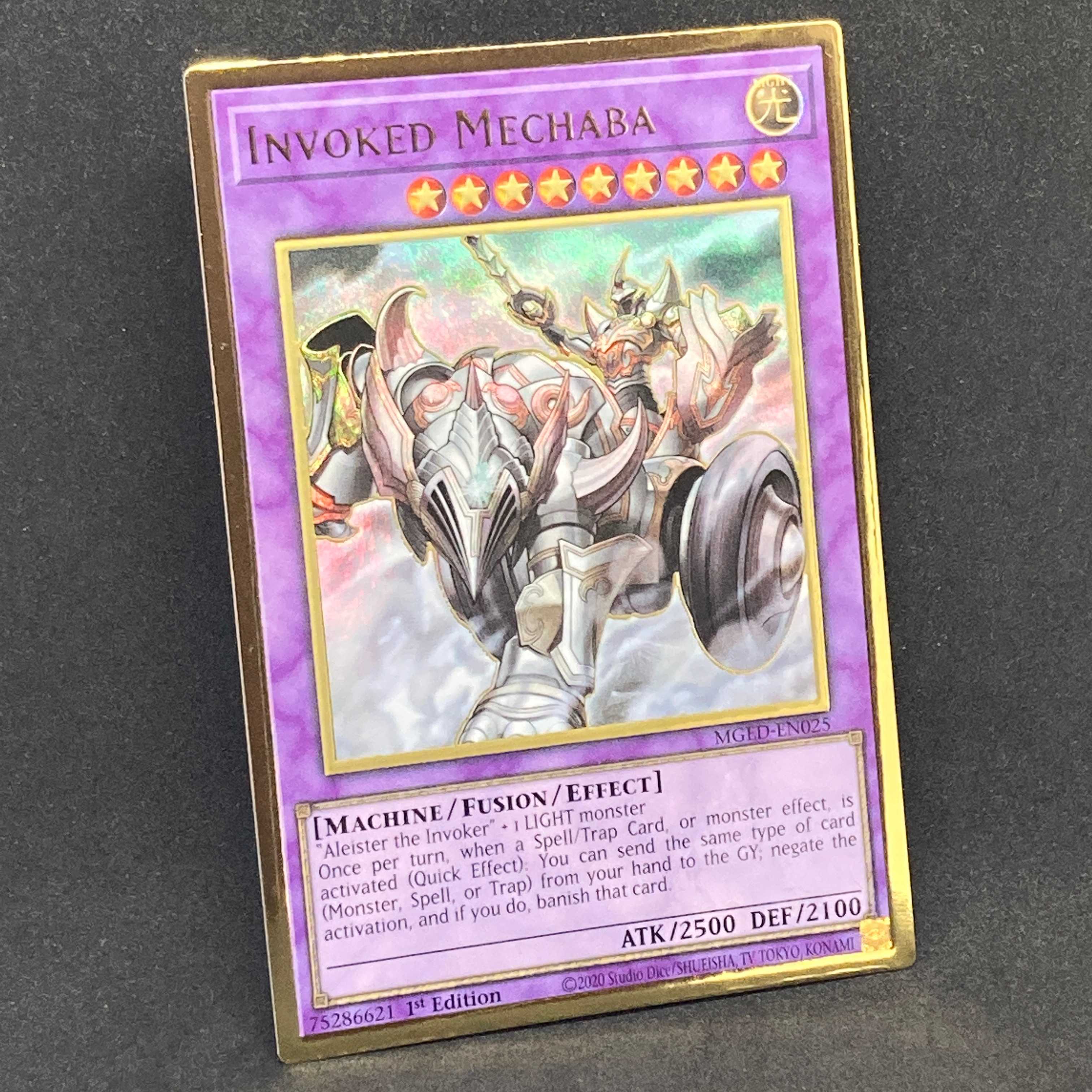 Yu-Gi-Oh English Invoked Mechaba MGED Premium Gold Rare Pregol