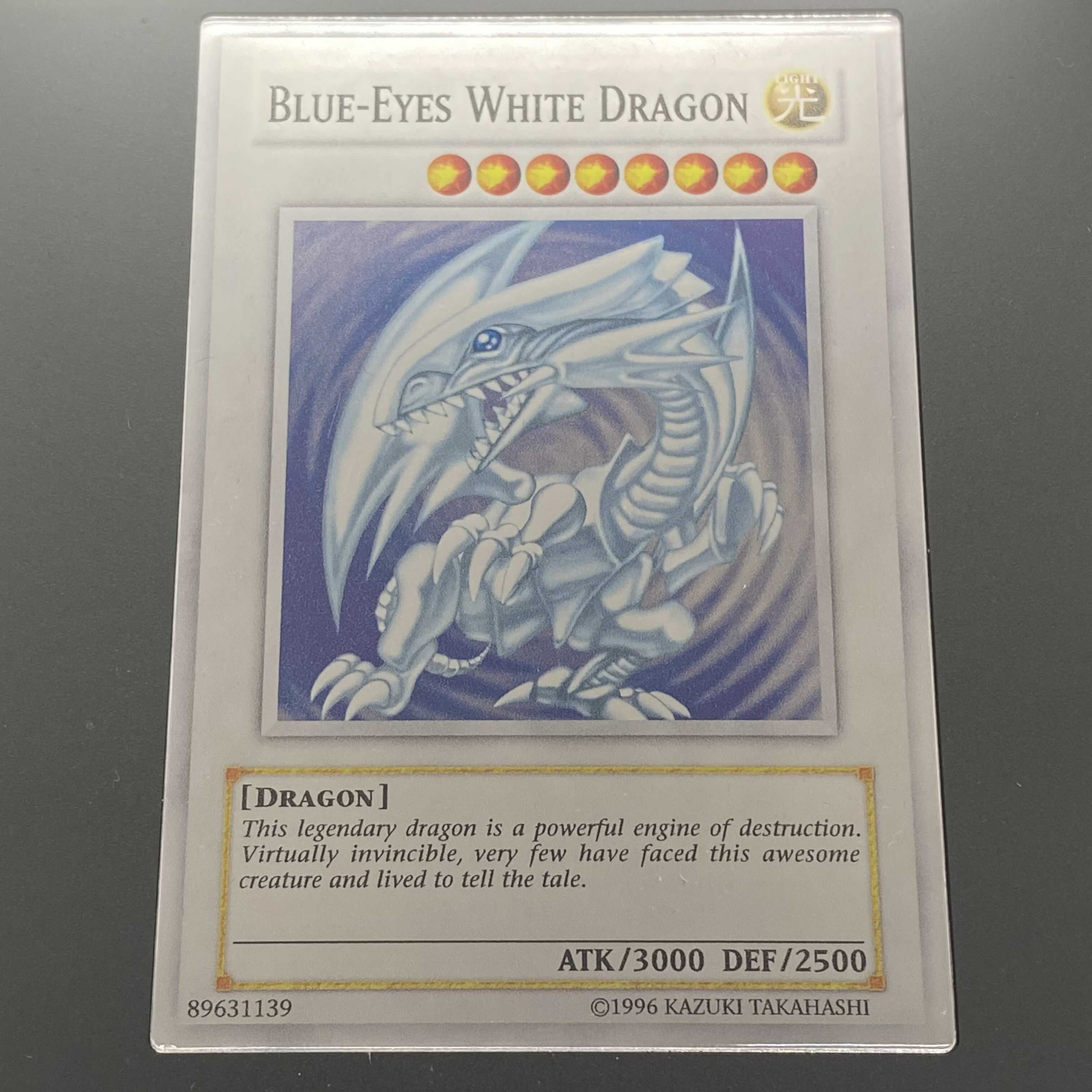 Blue-Eyes White Dragon in platinum, serial number 0262.