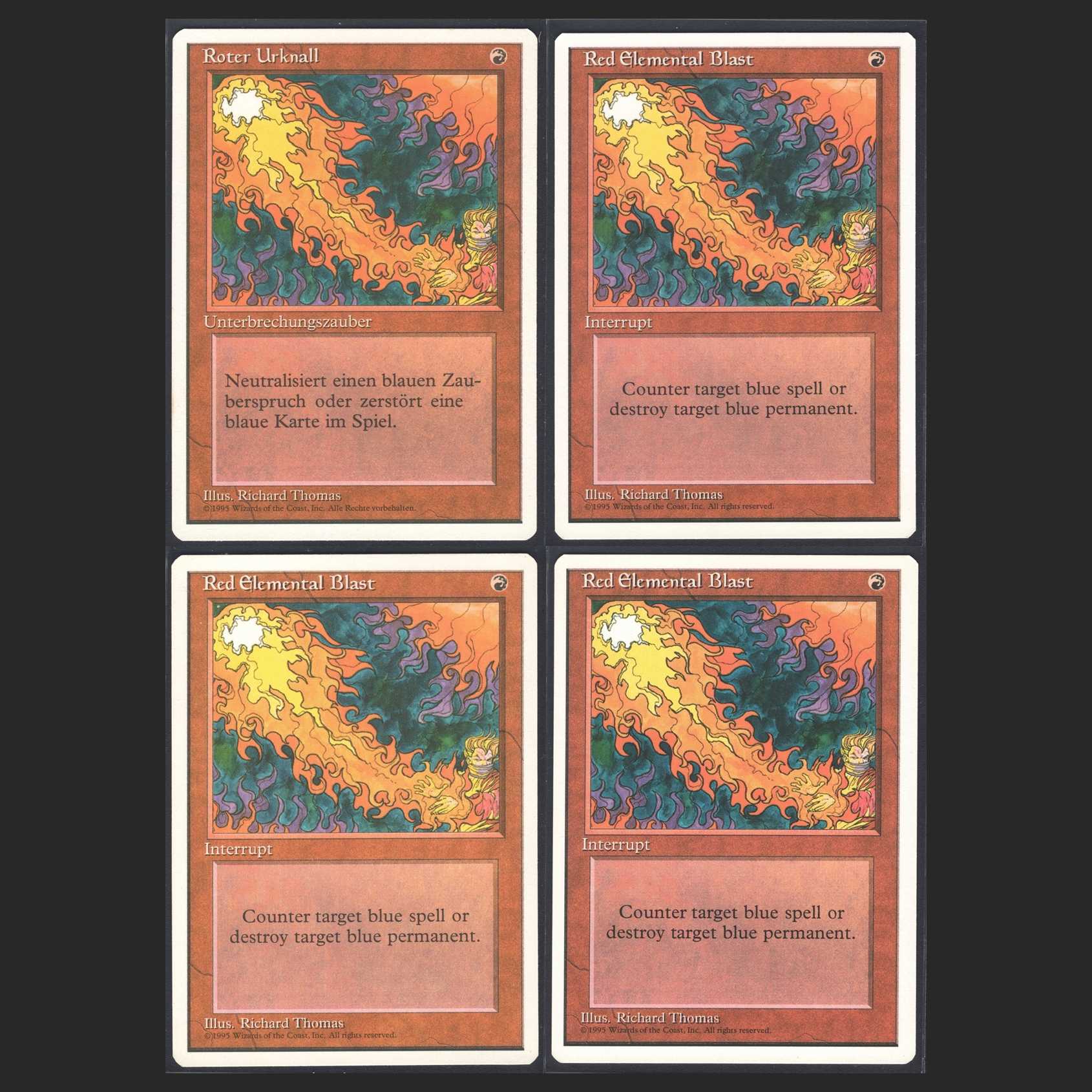 [English/Doitsu] Red Elemental Blast [4ED] [Near Mint] 4 cards/Control: MM0404A