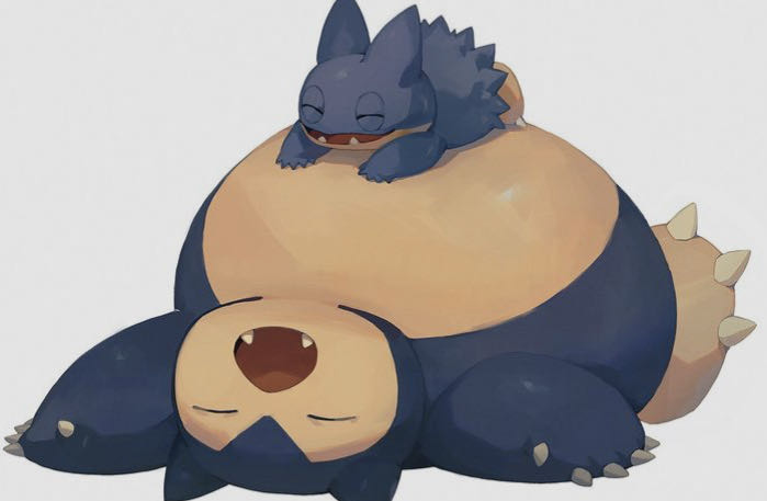 Dreaming Snorlax and Snorlax's baby Olypa 1枚