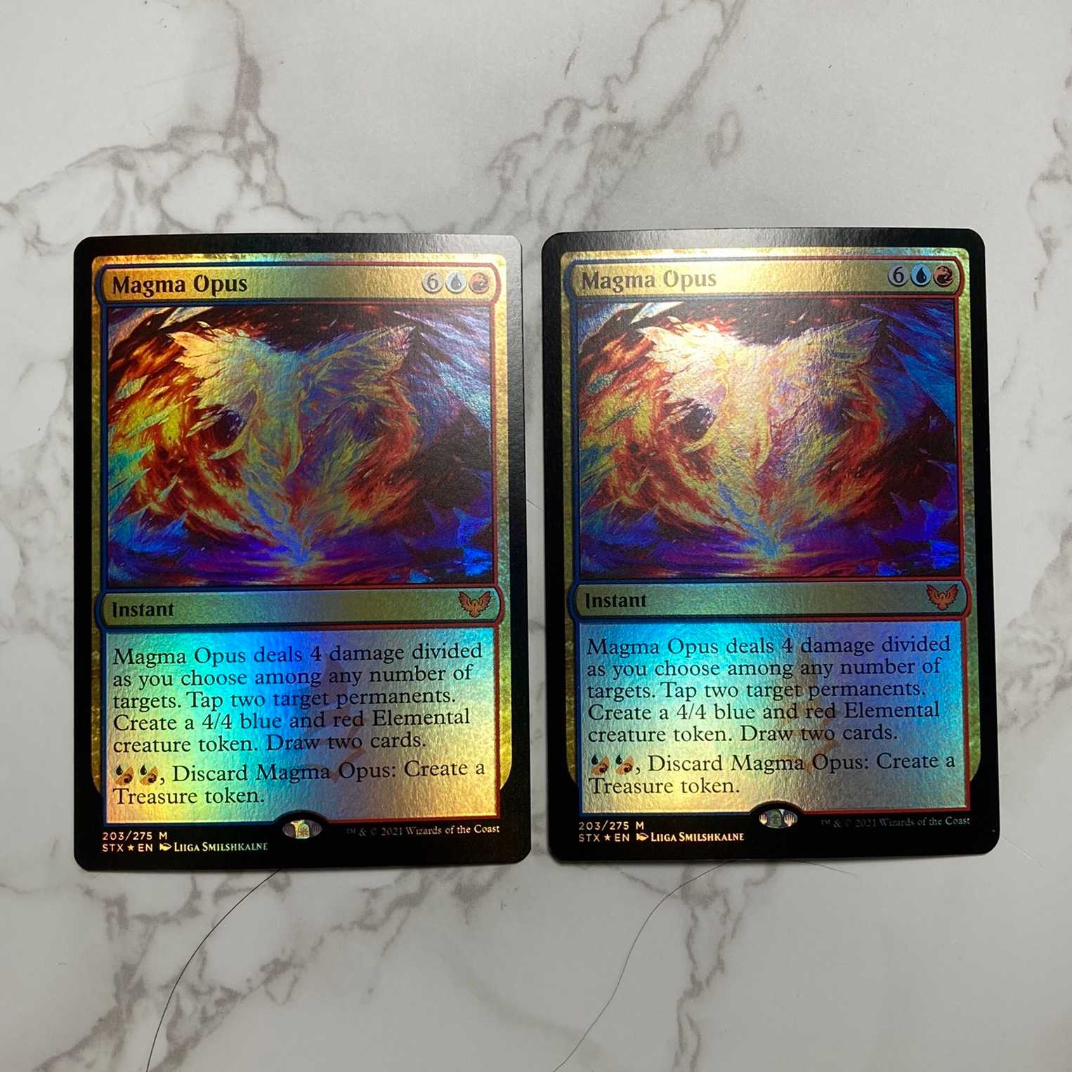 Magma Opus Mythic Rare 203/275 Strixhaven: Institute of Magic/Magma Opus Foil 2 copies