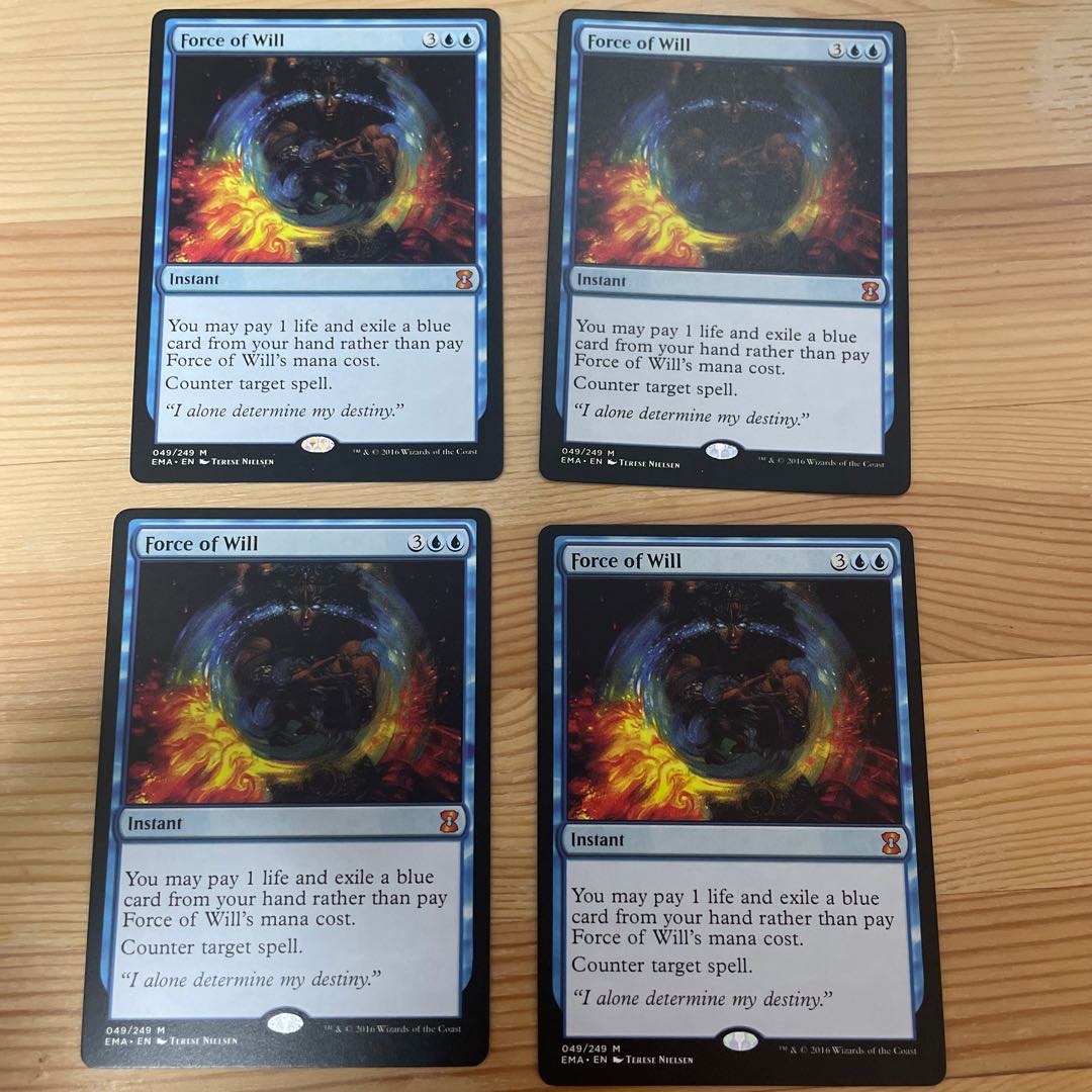 39%割引ブルー系【全商品オープニング価格 特別価格】 MTG 意志の力 Galaxy新製品群 意志の力 4枚セット マジック:ザ・ギャザリング