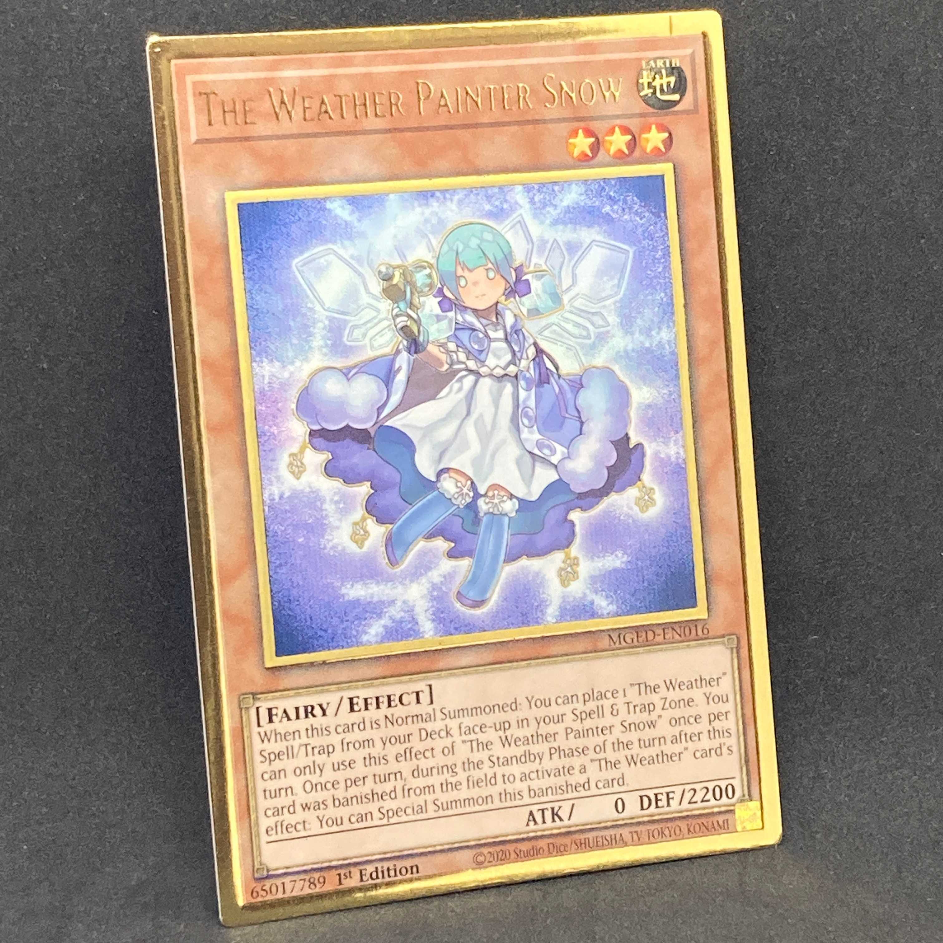 Yu-Gi-Oh English The Weather Painter Snow 1st MGED Premium Gold Rare Pregol