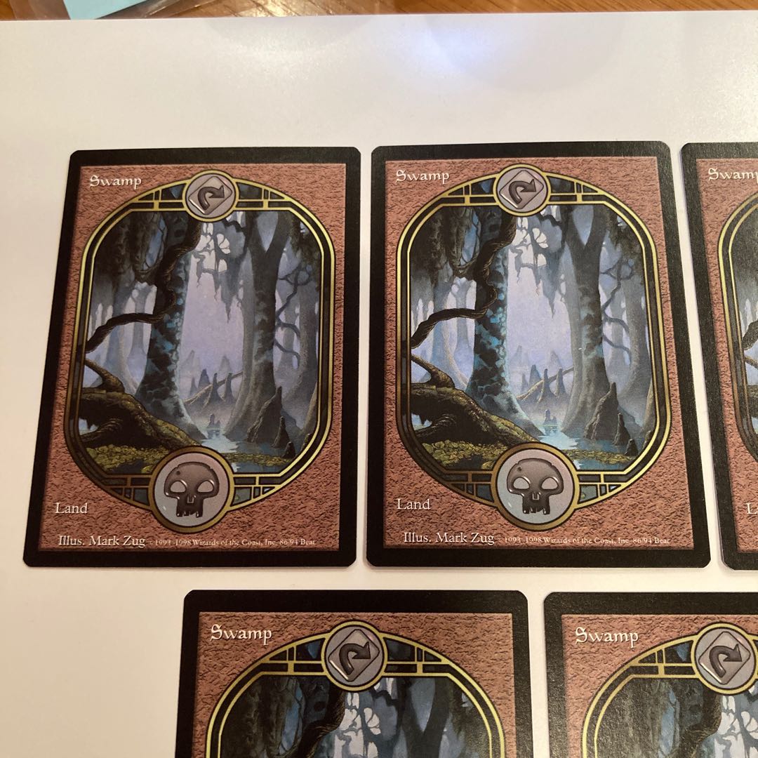 Set of 5 UGL Swamp land cards