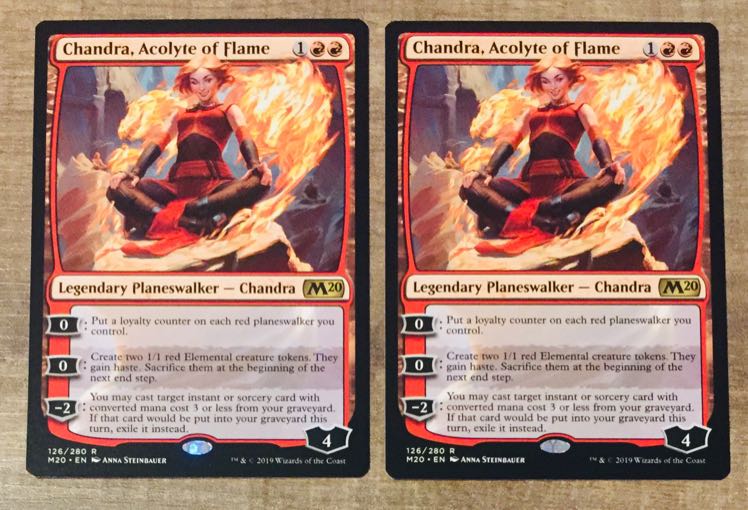 MTG chandra, acolyte of flame M20 English 2 copies