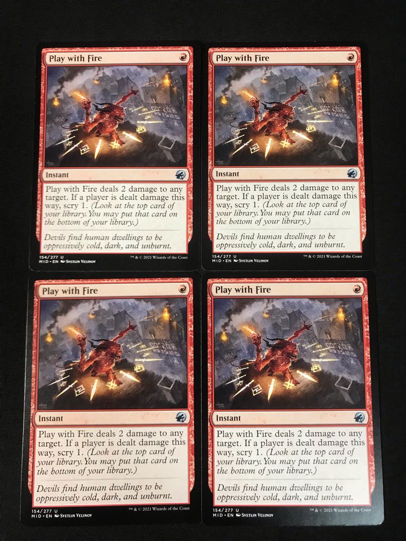 MTG 火遊び/Play with Fire 英語4枚 ニアミント 4枚