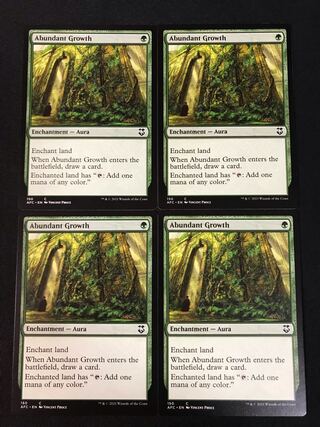 MTG Abundant Growth/Abundant Growth English 4 cards Near Mint