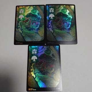 浮世絵土地　森　3枚セット　コレブfoil 3枚