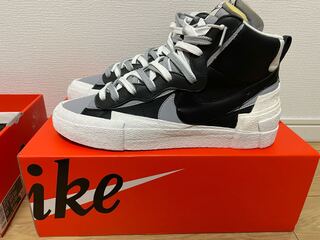 nike sacai blazer mid black grey 29.5cm
