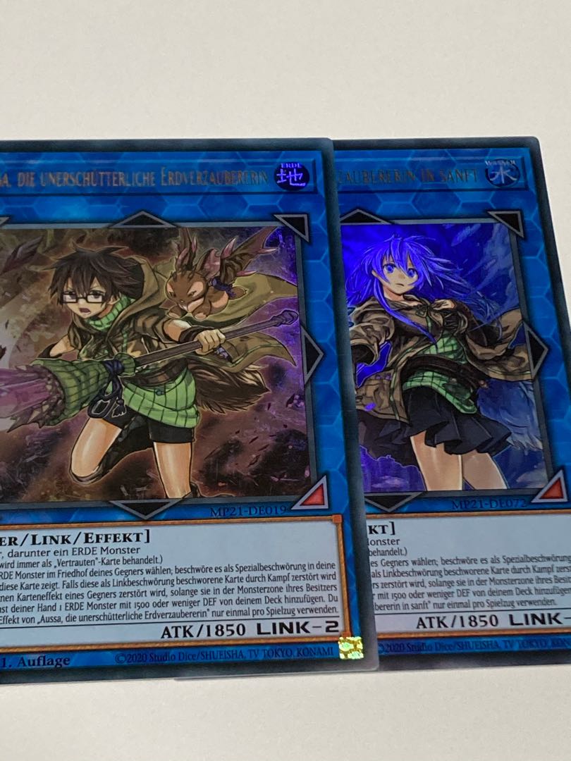 Aussa the Earth Charmer, Immovable Eria the Water Charmer, Gentle Doitsu language edition EU edition
