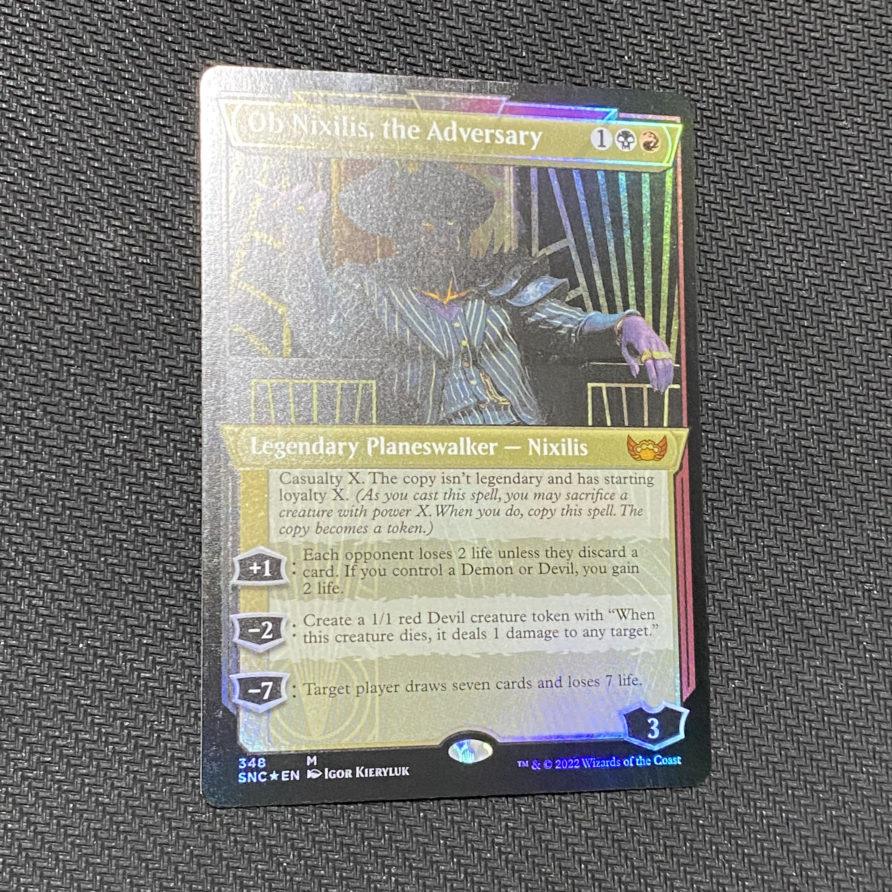 Turn Against What, of Nixi Squirrel foil showcase Art Deco English edition