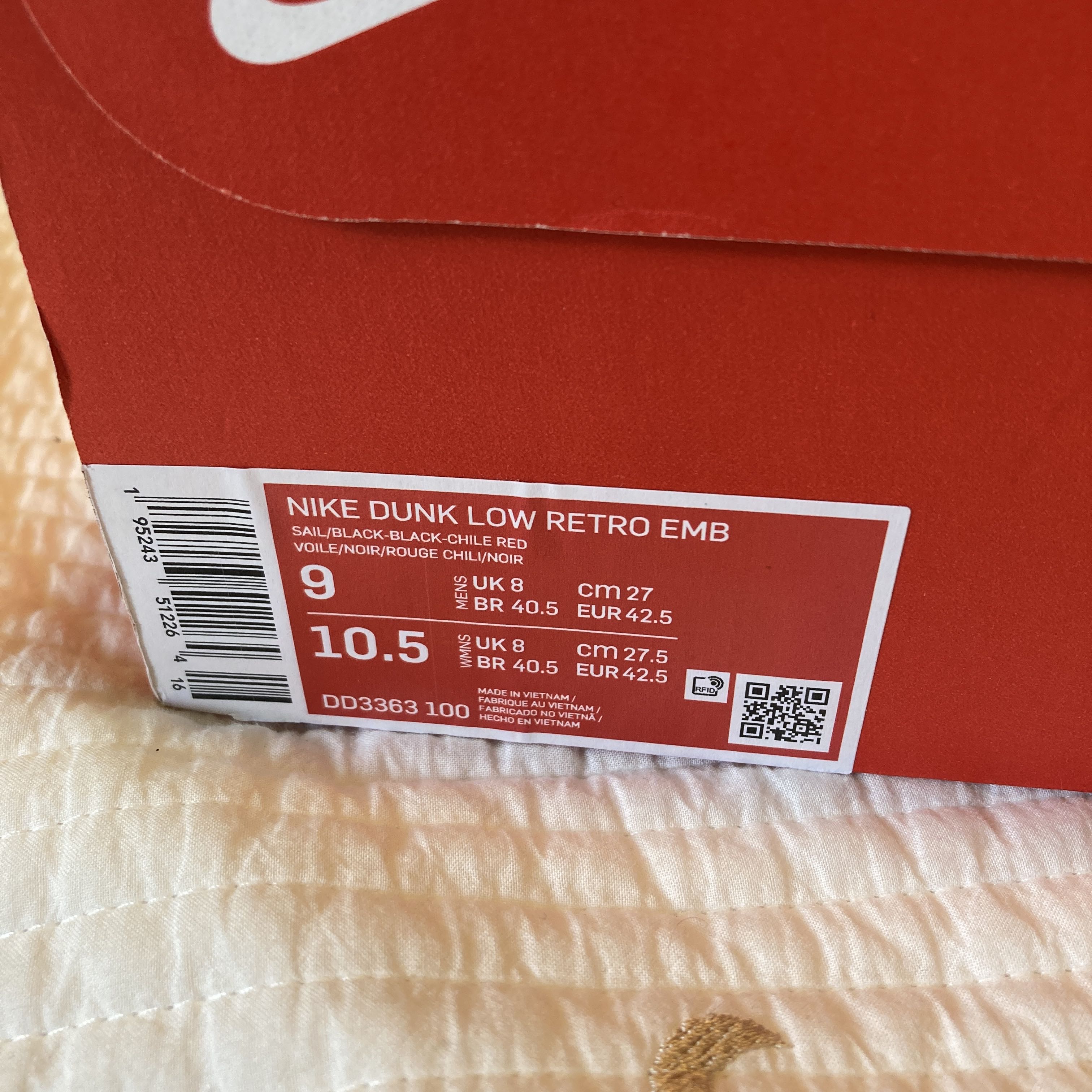 NBA x Nike Dunk Low EMB "Chicago Bulls" 27cm