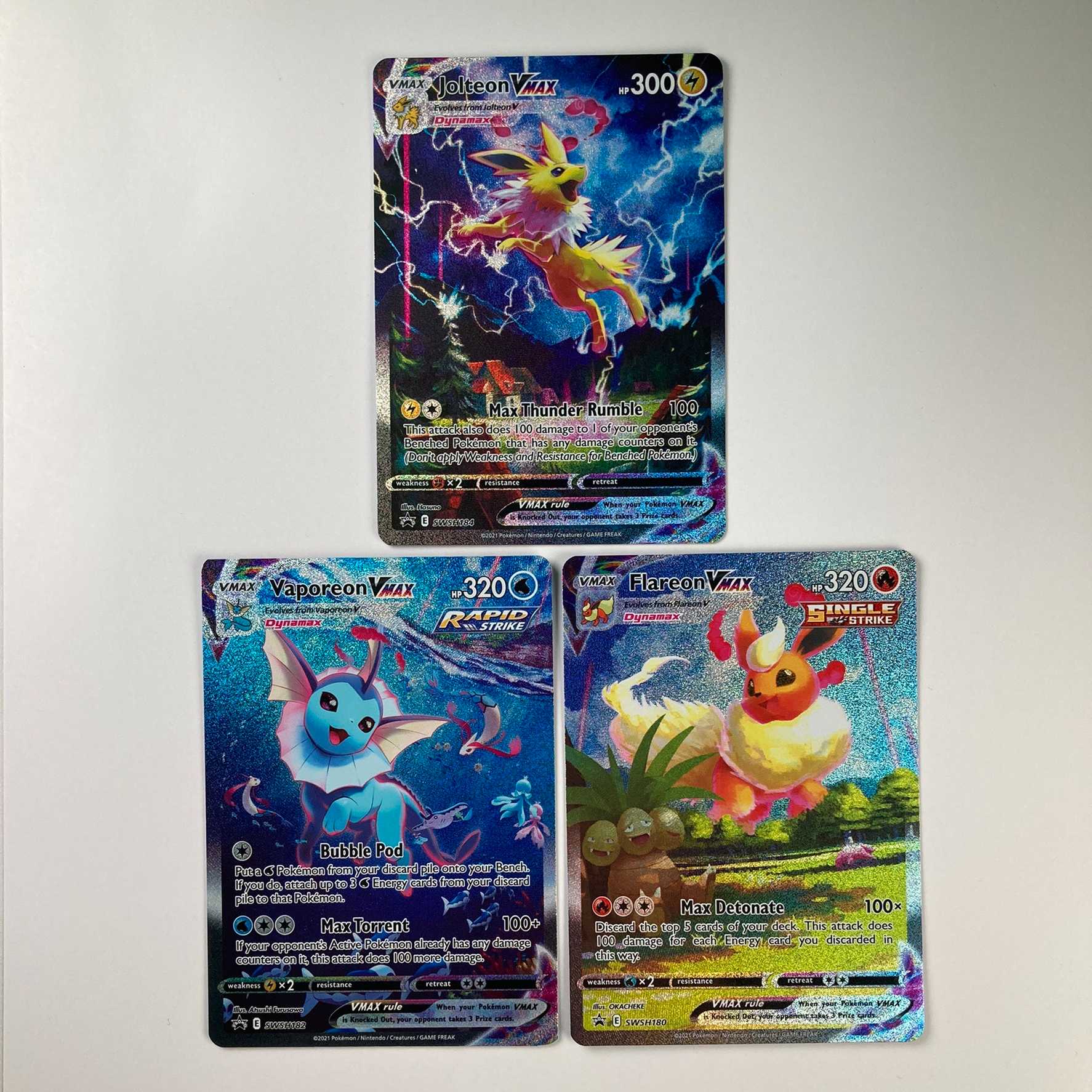 Summer Pocketka English version Flareon/Vaporeon/Jolteon 3-card set