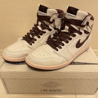 A Ma Ma Ma Niel x Nike Air Jordan 1 Retro High OG Sail and Burgundy 28.5cm