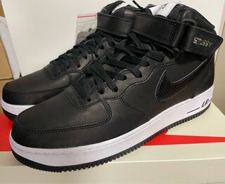 Stussy Nike Air Force 1 Mid Black/Black 28.5cm