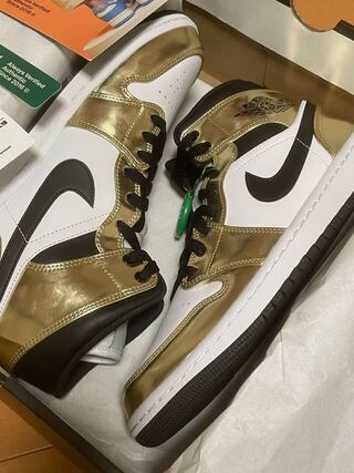 nike air jordan 1 mid se "metallic gold" 28cm
