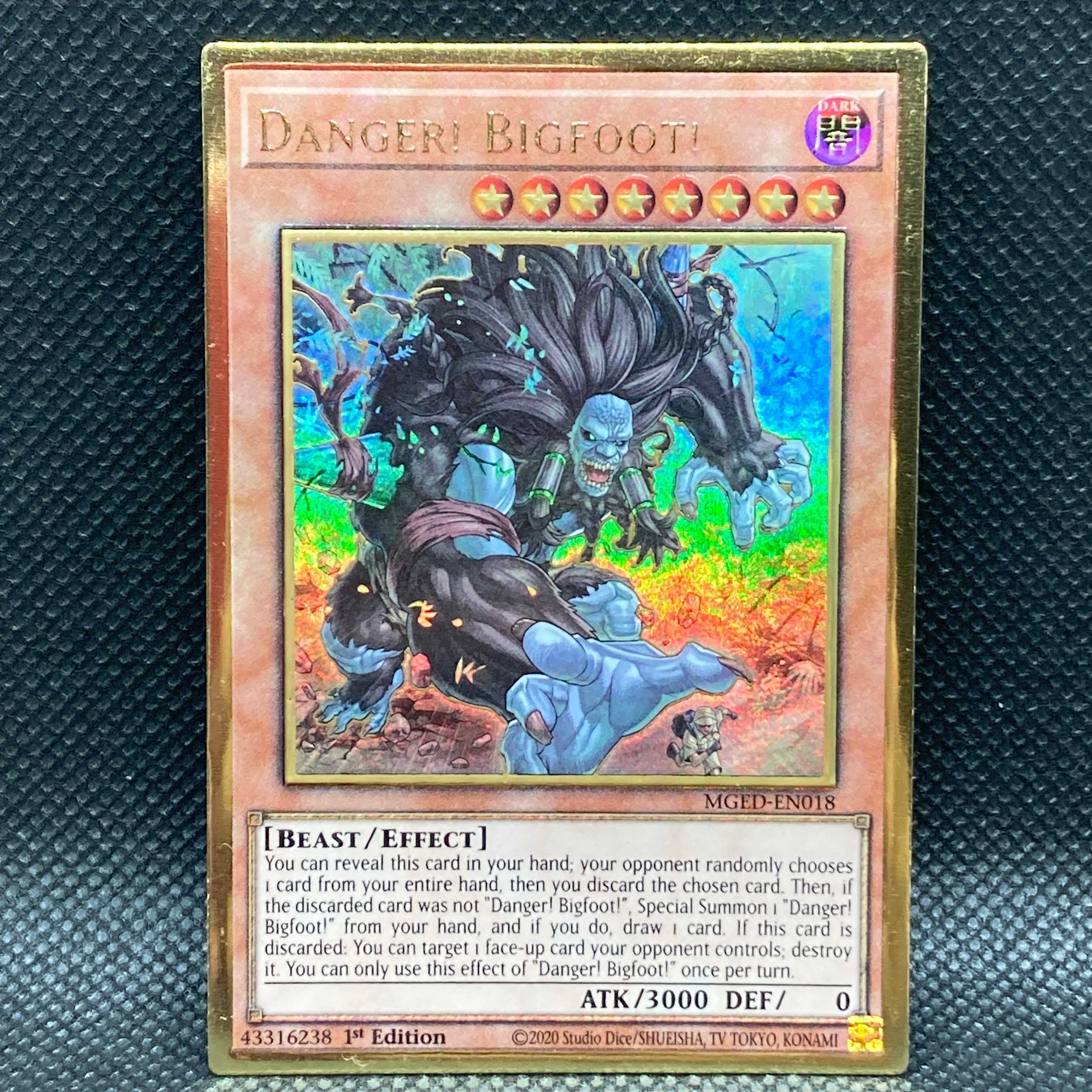 Yu-Gi-Oh! English Danger! Bigfoot! 1st MGED Premium Gold Rare