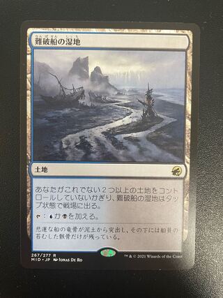 mtg 難破船の湿地　銀幕foil 3枚 FOIL)難破船の湿地/Shipwreck Marsh《英語》【DBL】