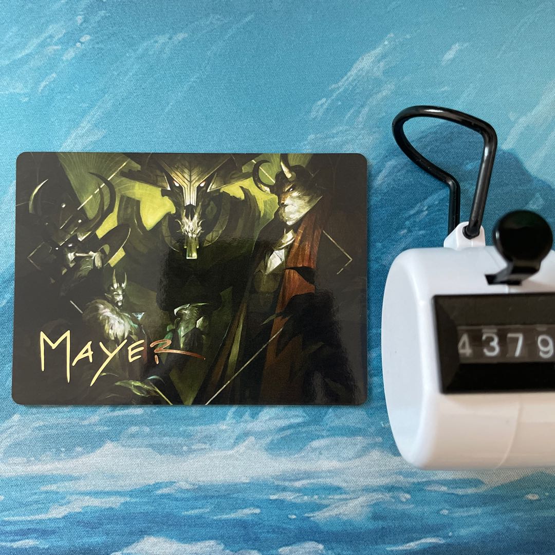 MTG foil-stamped art card, five-way meeting